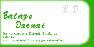 balazs darnai business card